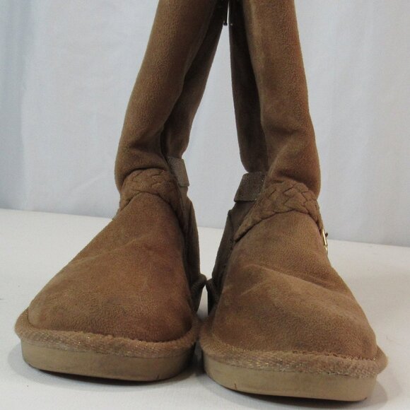 Skechers Toasty Toes Girl's Suede Buckle Memory Foam Warm Winter Boots Size 1 - Picture 2 of 14